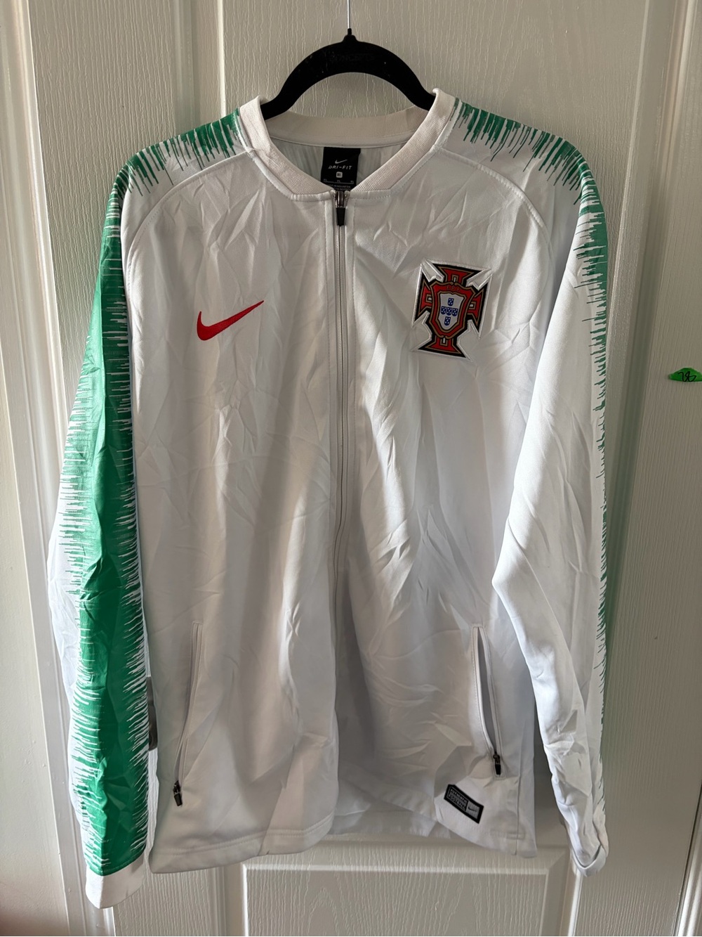 Nike White & Green Portugal Full-Zip Performance Jacket